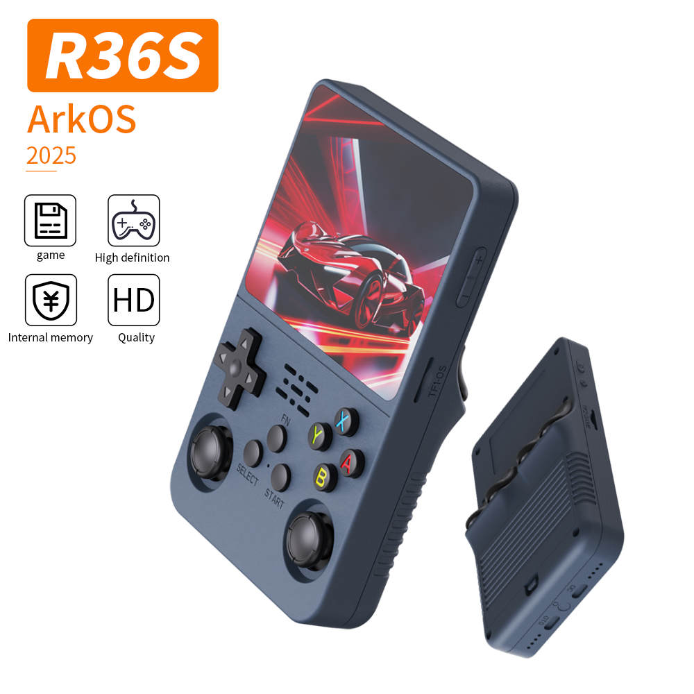 Console Rétro Portable R36S 64 Go – Écran HD 3.5" – Système Linux – 15 000+ Jeux Classiques